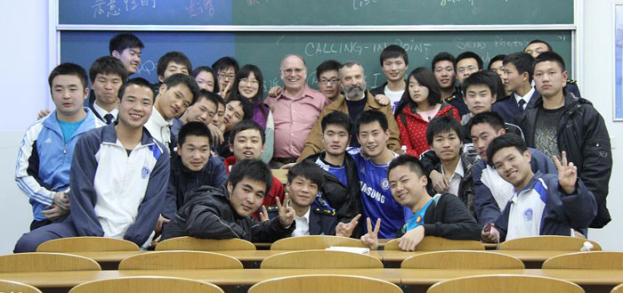 Prof. Alexander F. Hickethier and Prof. Alain Brillault with the student
